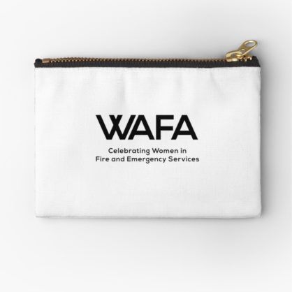 White zippered pouch with 