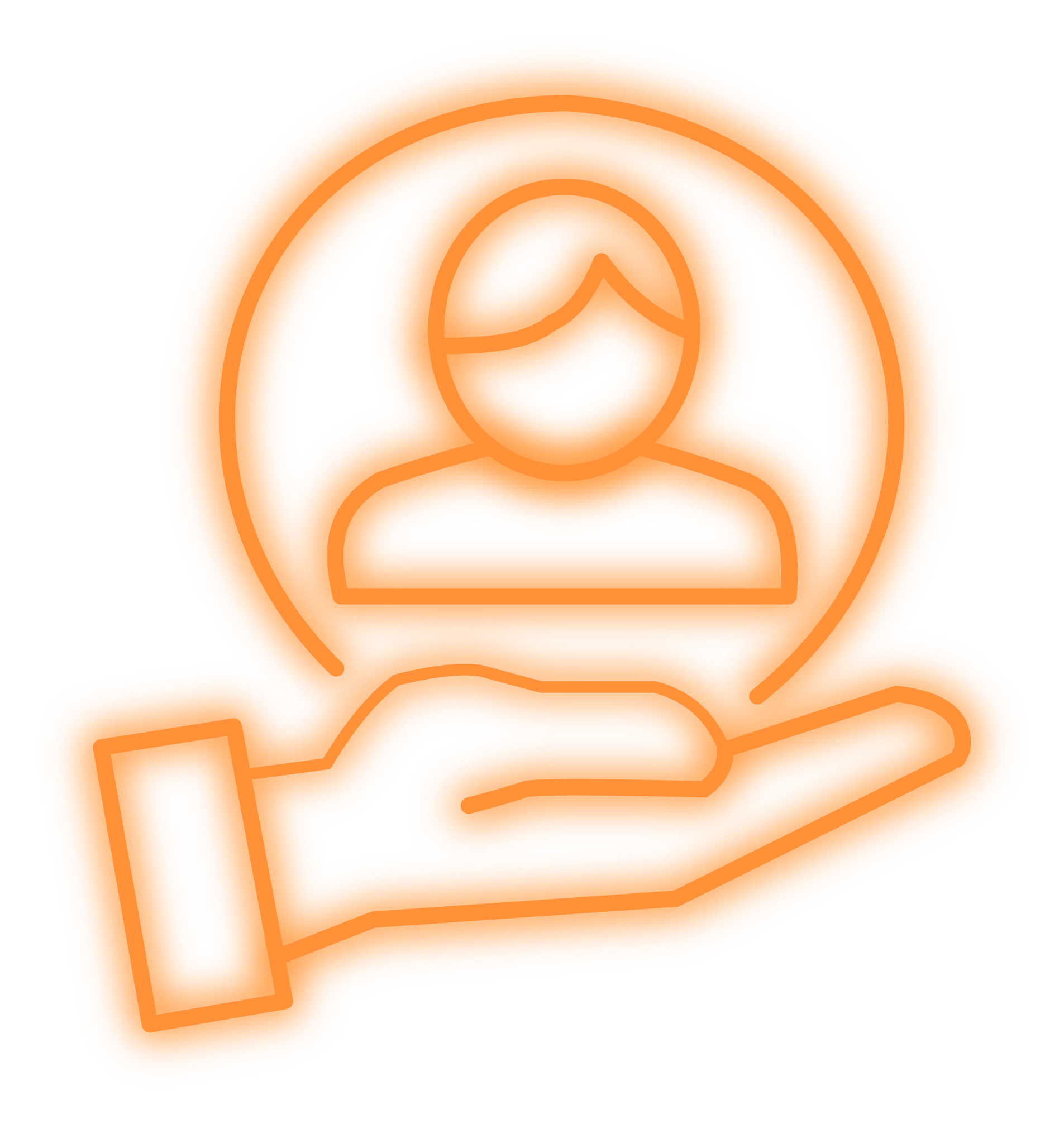 Pangea orange customer service icon