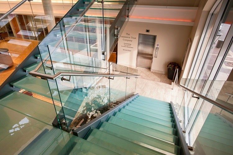 sea moss glass stair treads