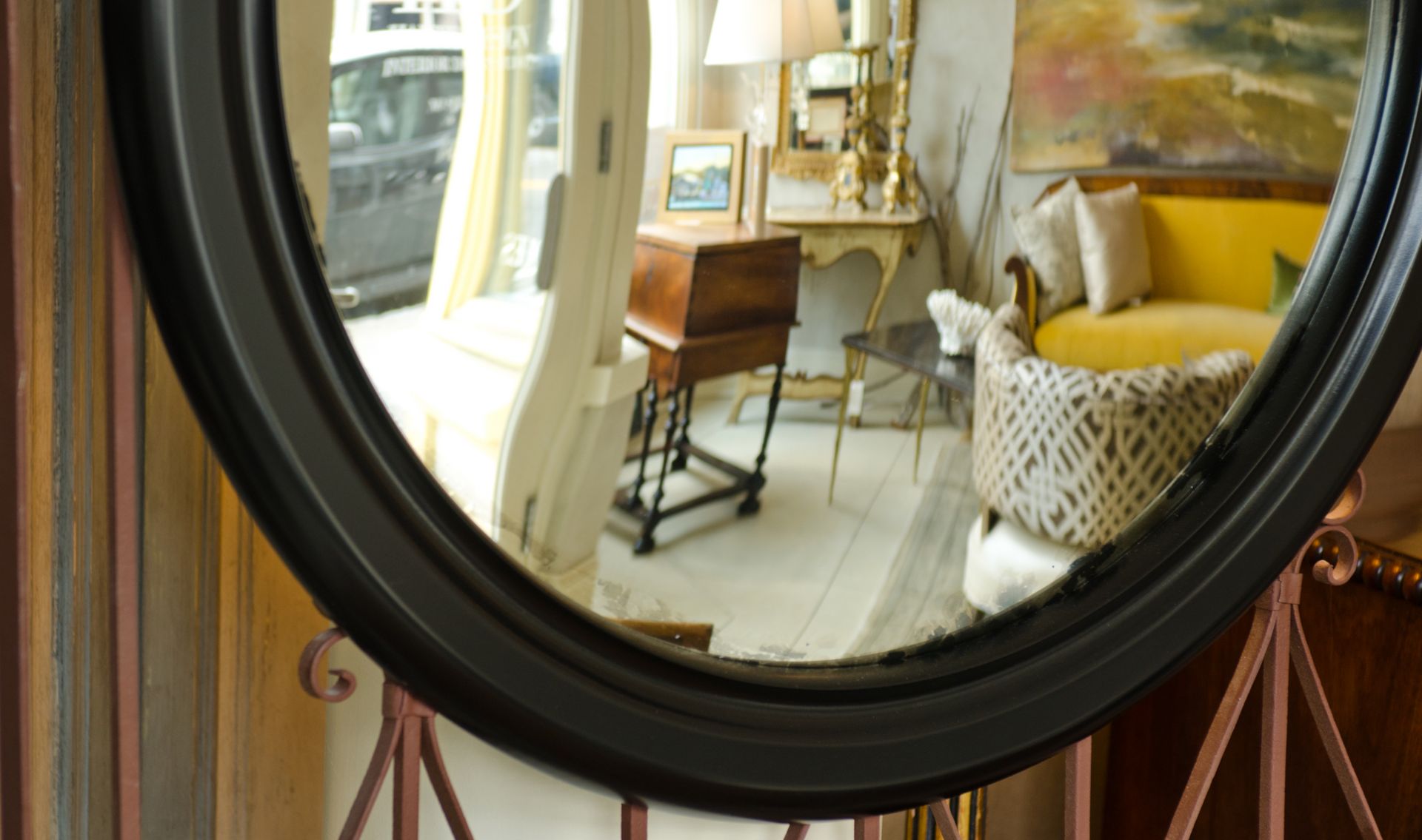 framed antique mirror