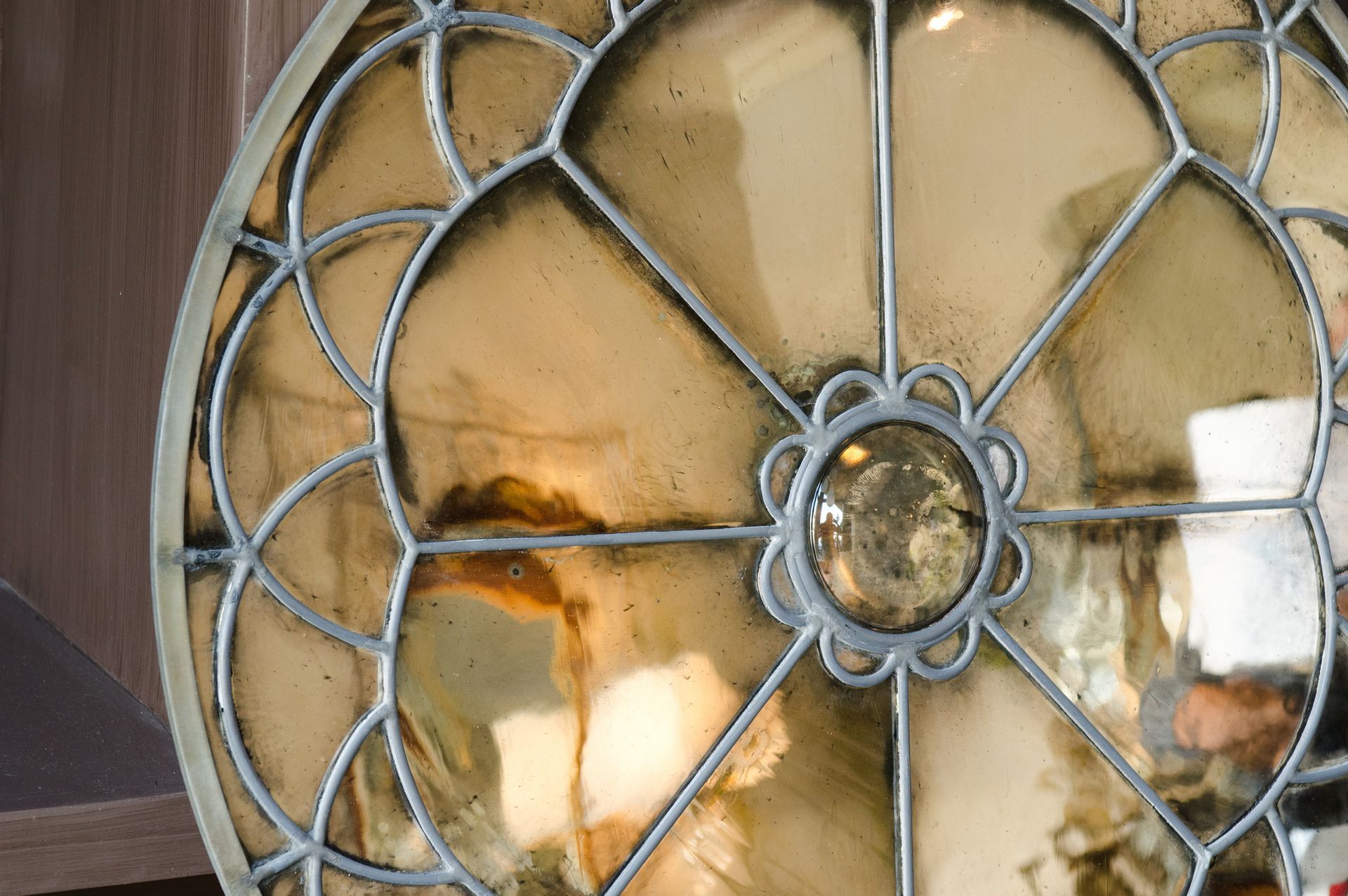 rose framed antique mirror