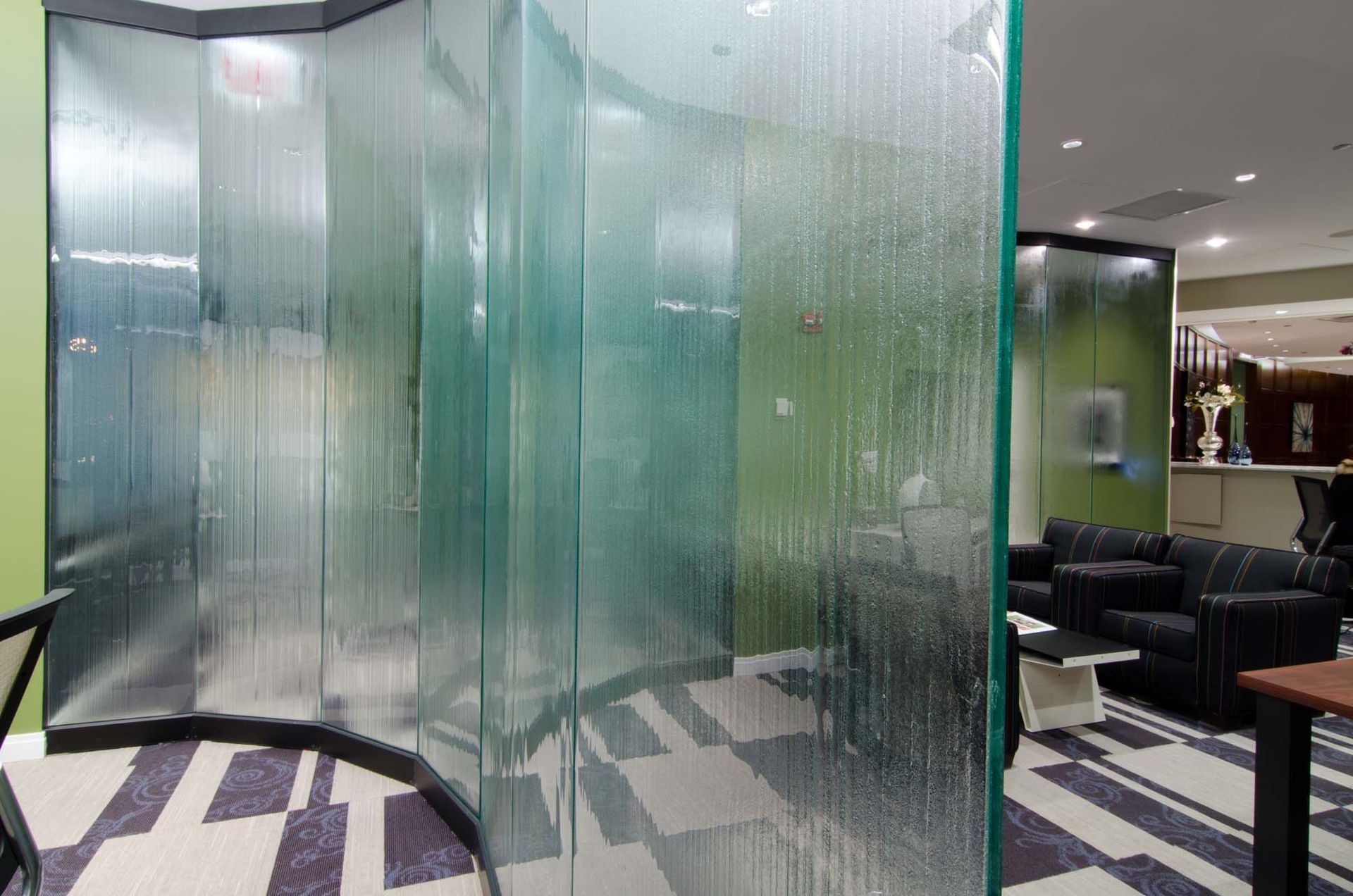 cast glass texture bent tempered glass