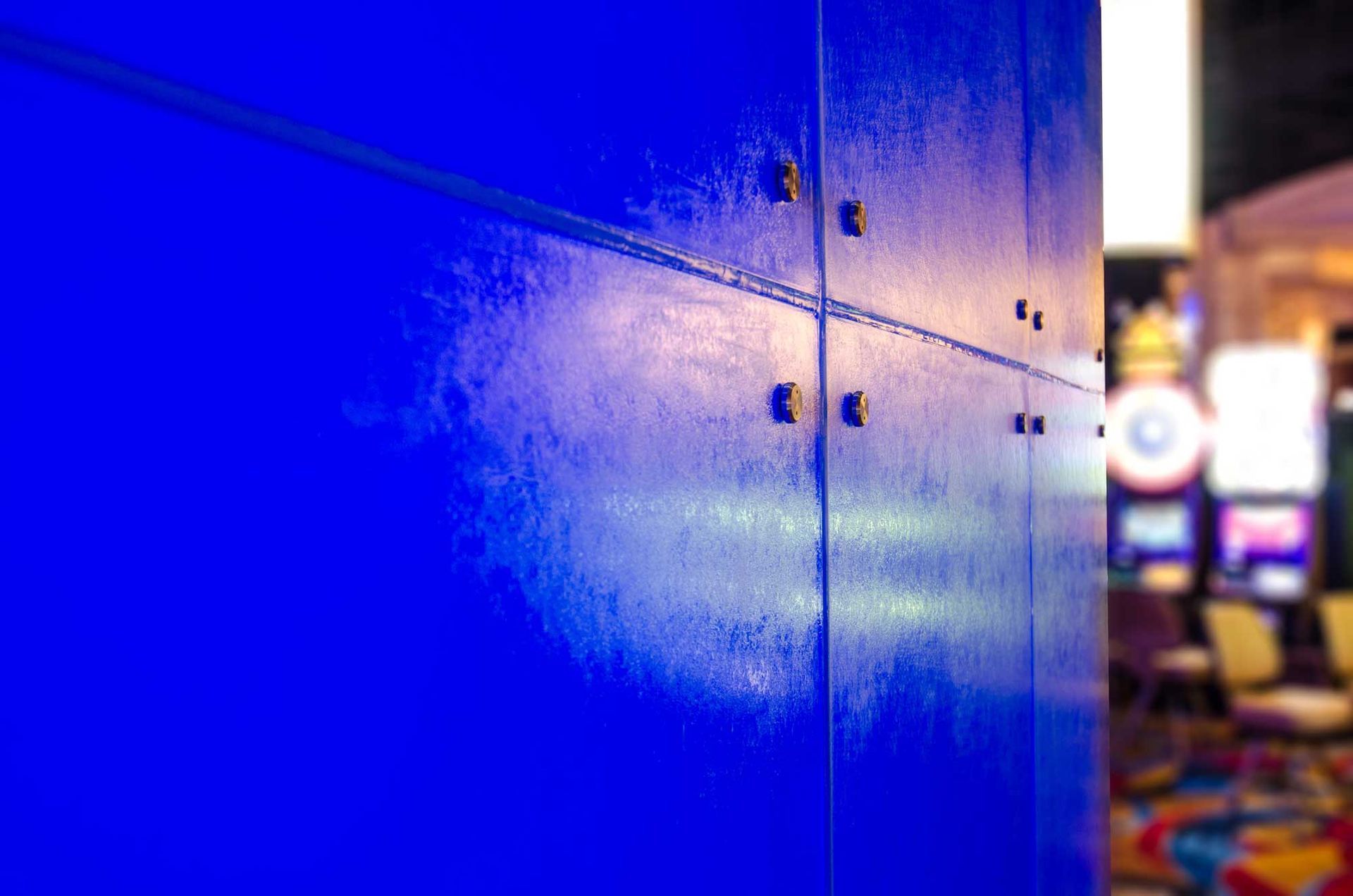 Back Painted Blue Cast Glass Casino Panels