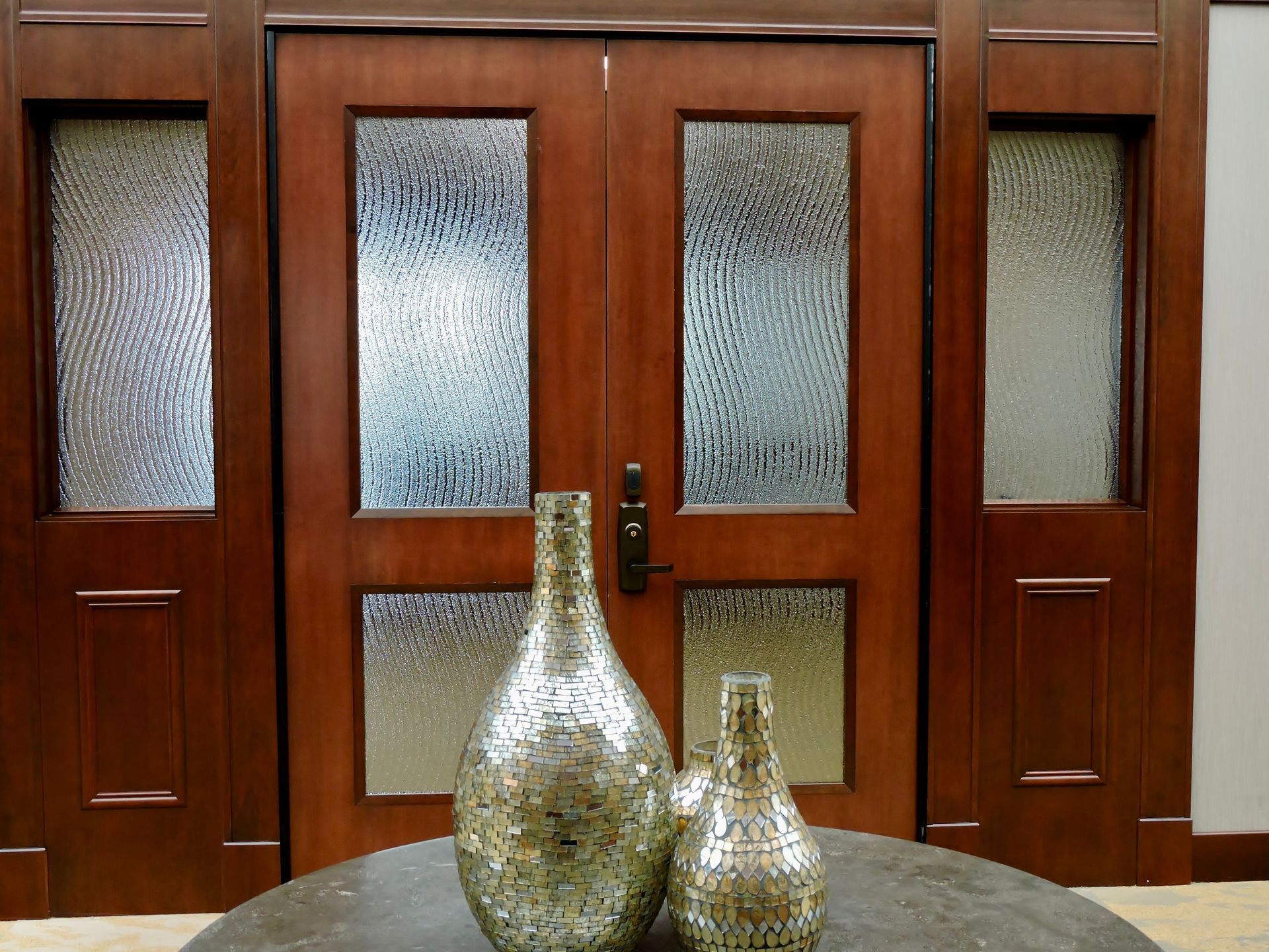 textured glass inserts