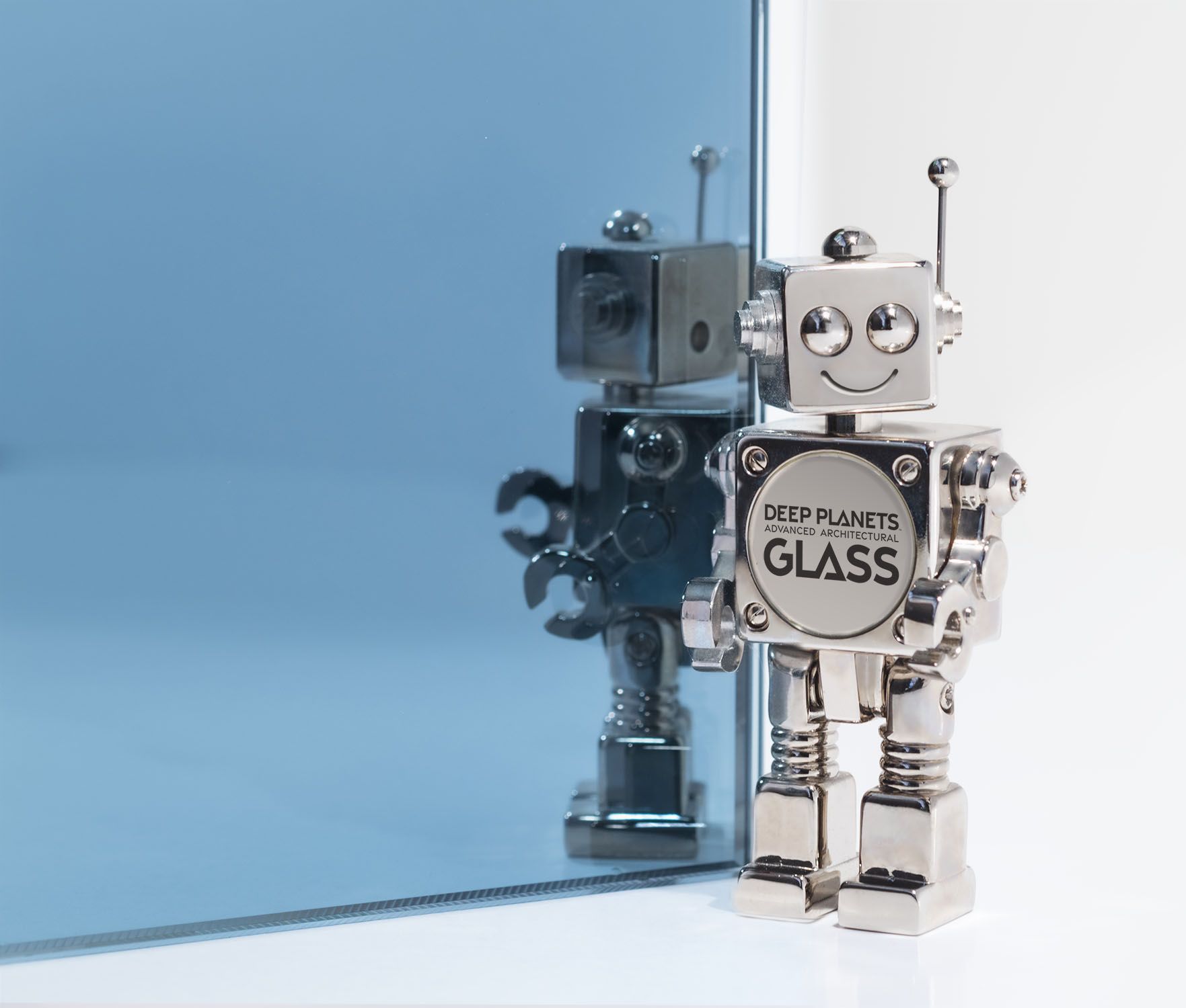 blue grey colored mirror