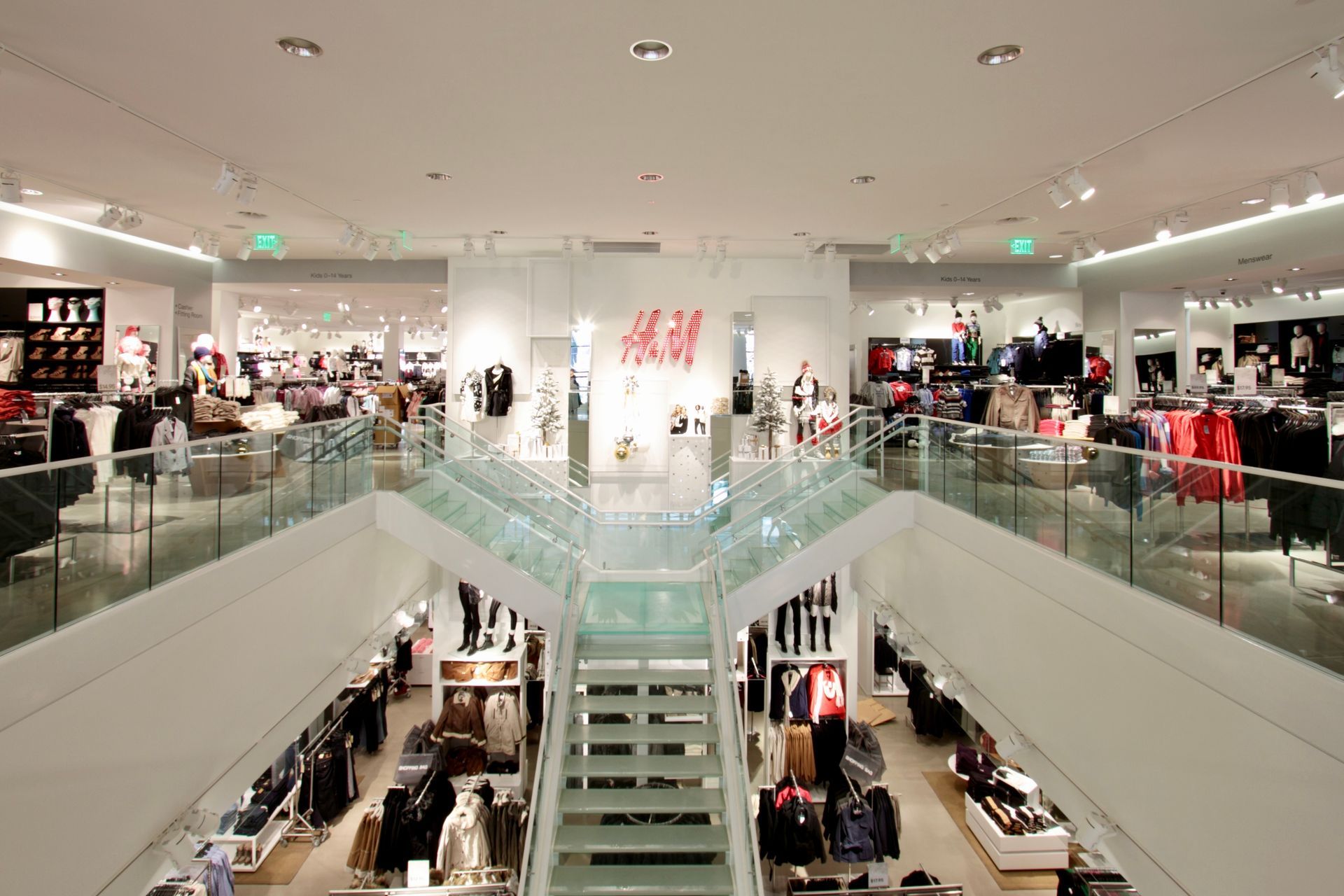 glass stairs at H&M
