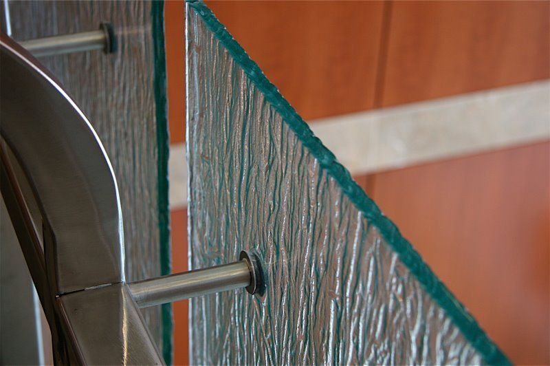 Cast Glass Panels with Stand Offs