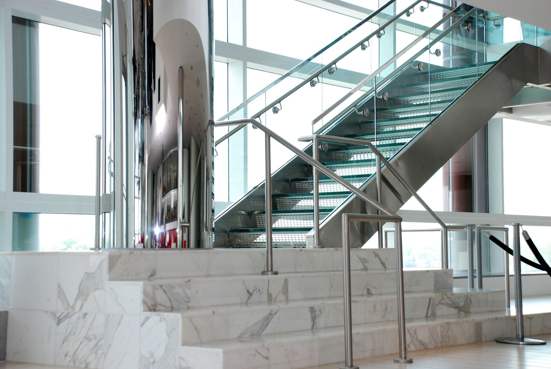 glass staircase