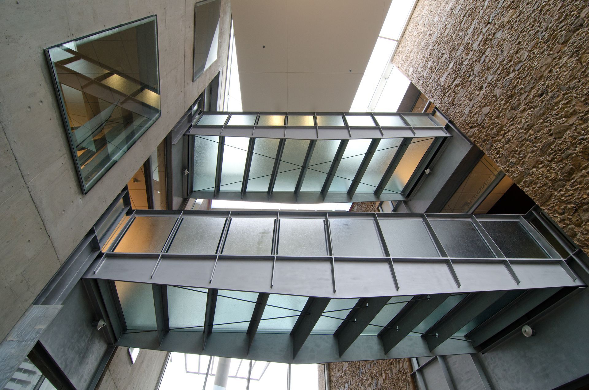 glass flooring bridge OKC Federal project