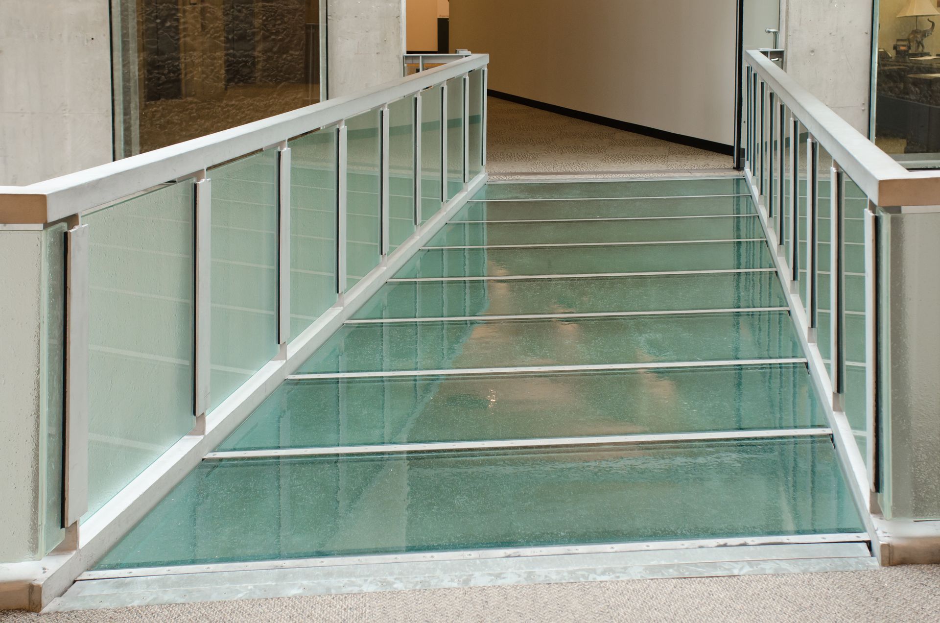 glass flooring bridge OKC Federal project
