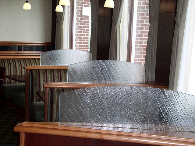 Cast Glass Booth Dividers