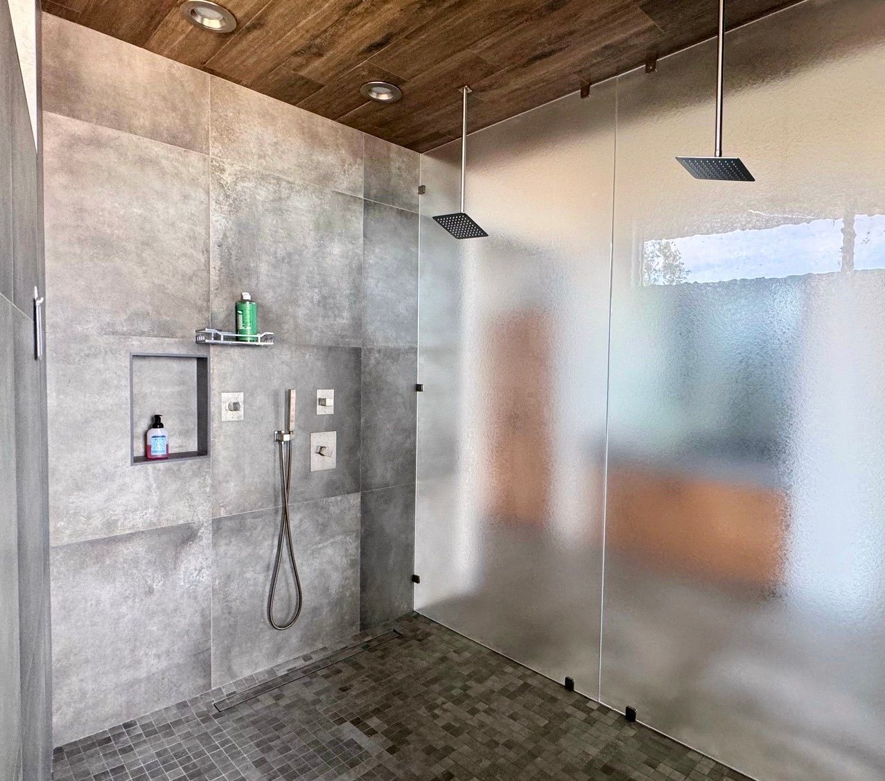 cast glass texture shower