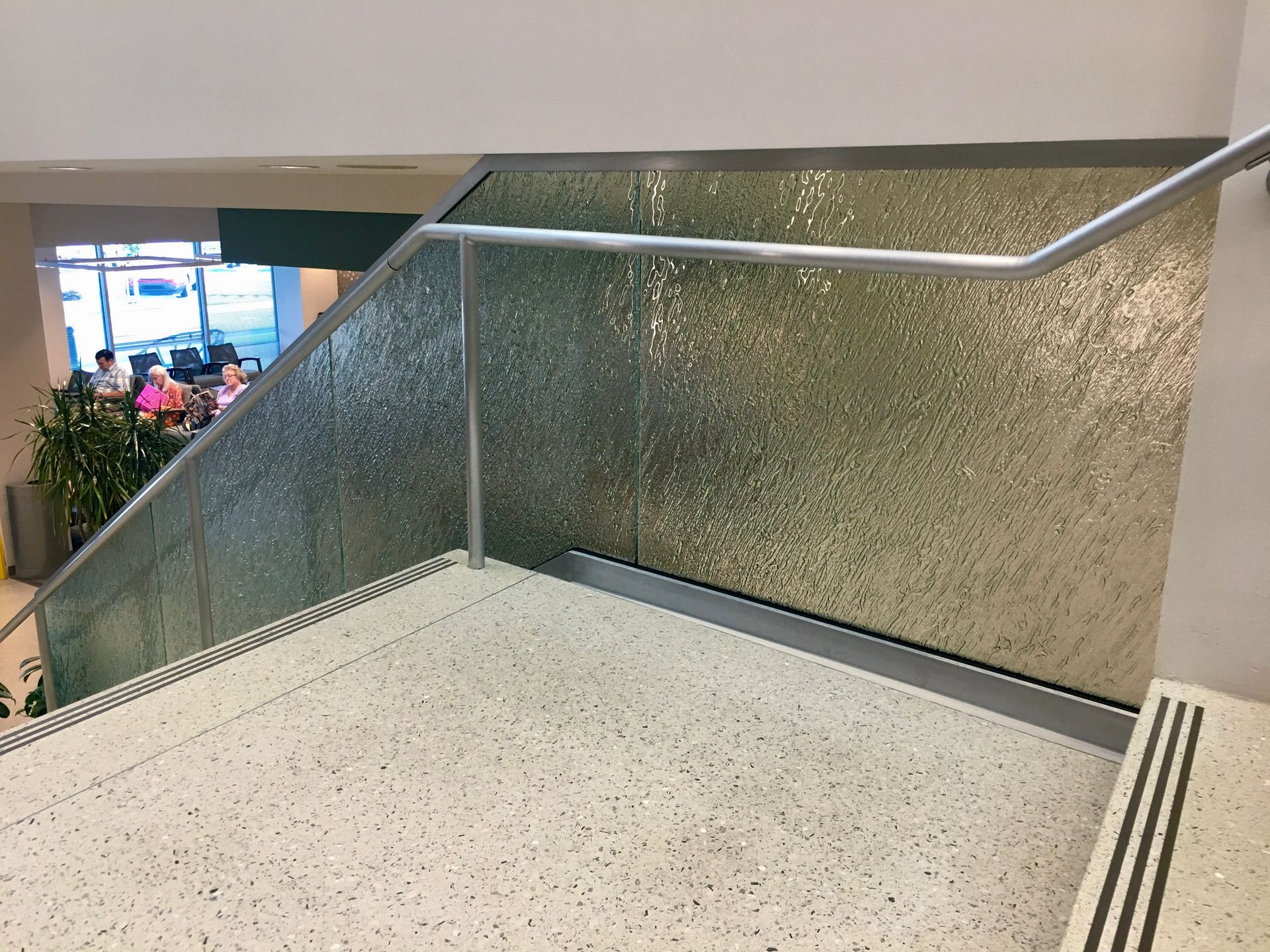 cast glass texture hand rails