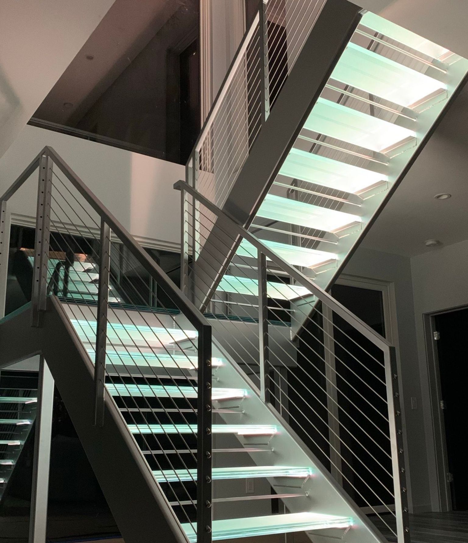 lighted glass stair treads