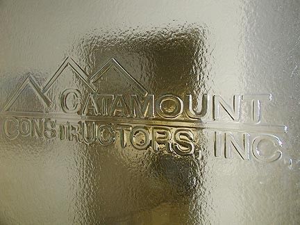 cast glass texture logo