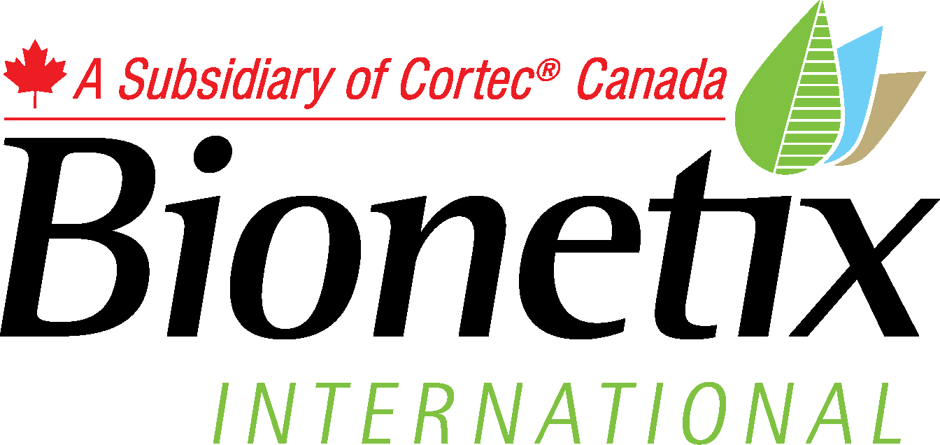The logo for bionetix international is a subsidiary of cortec canada