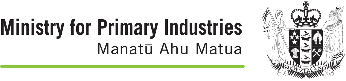 A logo for the ministry for primary industries
