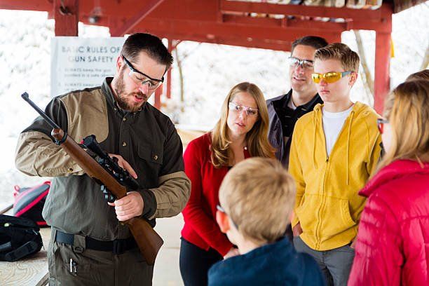 Firearms instructor at the shooting range