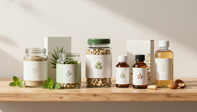 Productos variados para el cuidado de la piel 