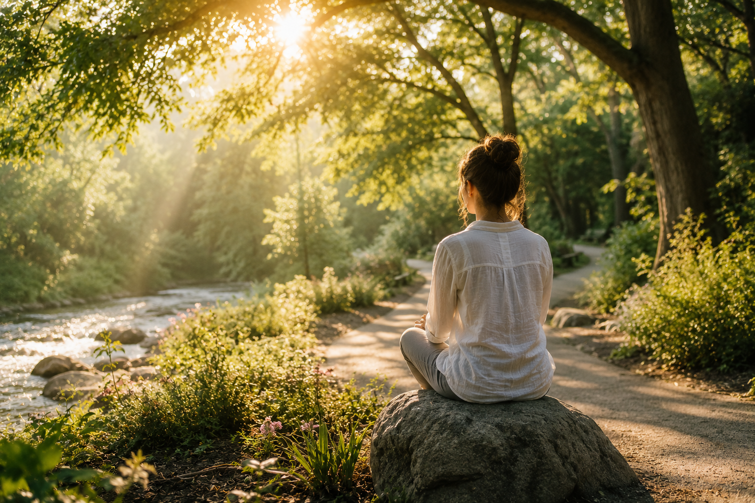 anxiety recovery calm peaceful outdoor mental wellness concept