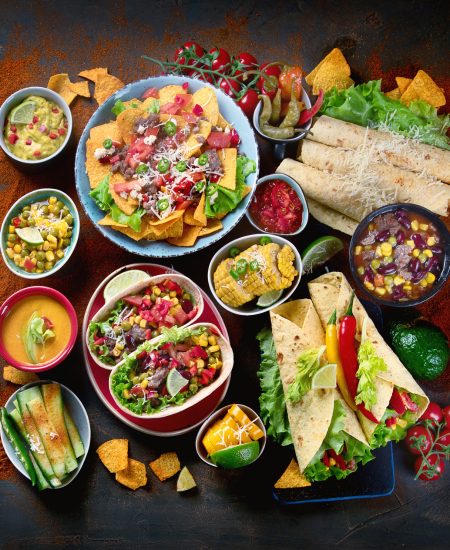tex mex cuisine on table