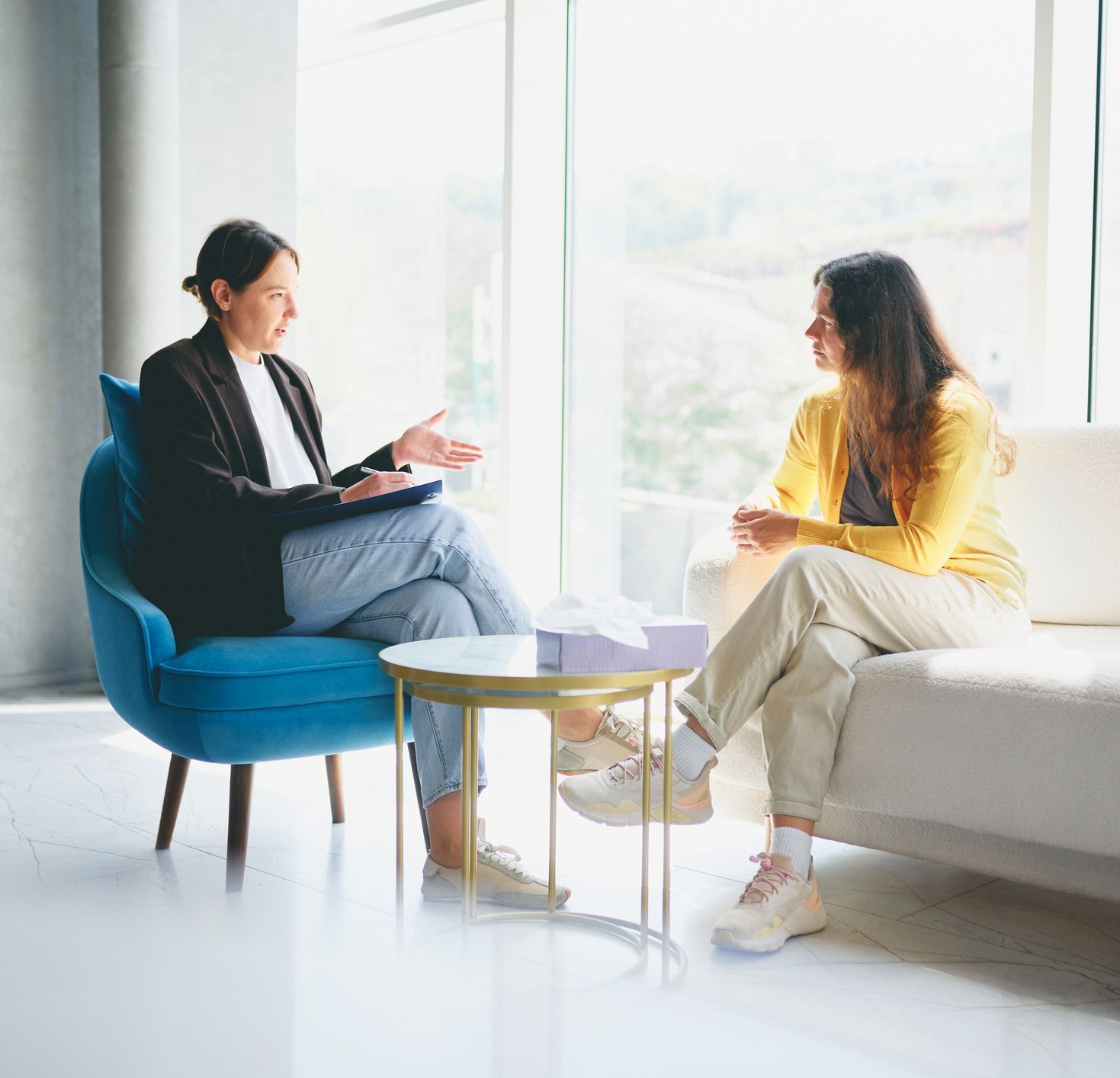 Two Women are Talking to Each Other Two Women are Talking to Each Other