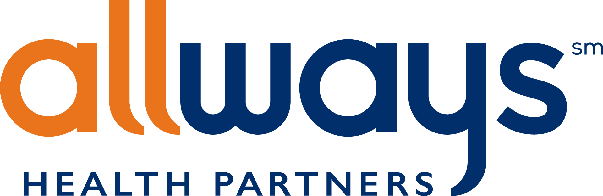 AllWays Health Partners logo. Orange and blue text with 