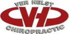 Logo for Ver Helst Chiropractic, red oval with