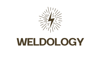 A logo for weldology with a lightning bolt in the center.