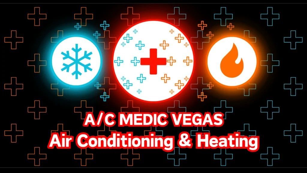 A logo for a company called A / C Medic Vegas Air Conditioning And Heating