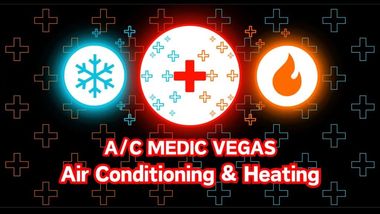 A logo for a company called A / C Medic Vegas Air Conditioning And Heating