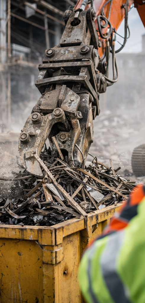 Team Metalfer nel piazzale di recupero rottami
