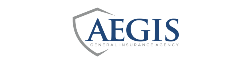 The aegis general insurance agency logo is shown on a white background.