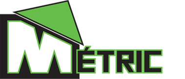 Logo avec un triangle vert, un grand « M » et le mot « MÉTRIC » en vert sur fond blanc.