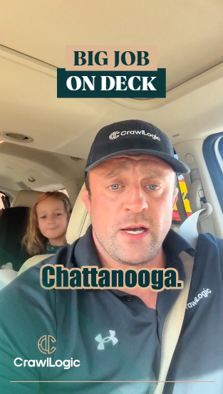 A man wearing a hat is sitting in a car with two children and says big job on deck chattanooga