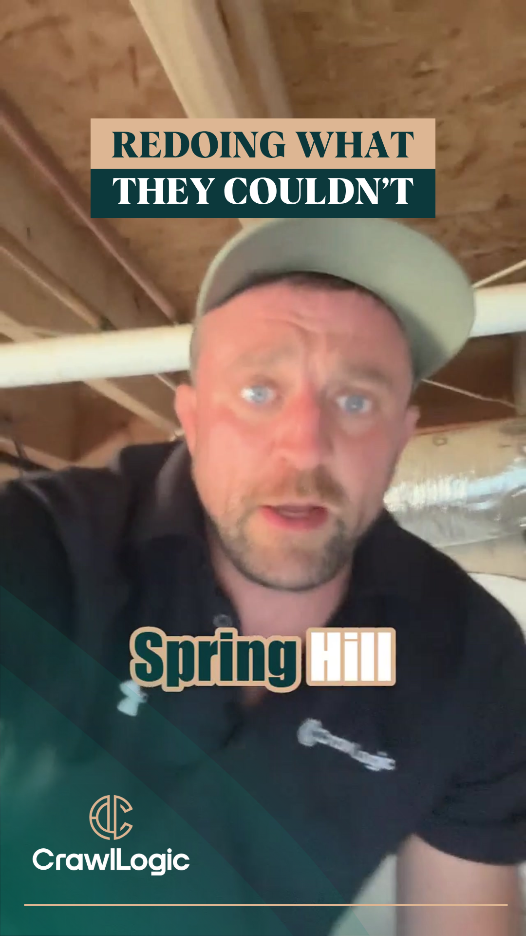 Man in a crawlspace, 