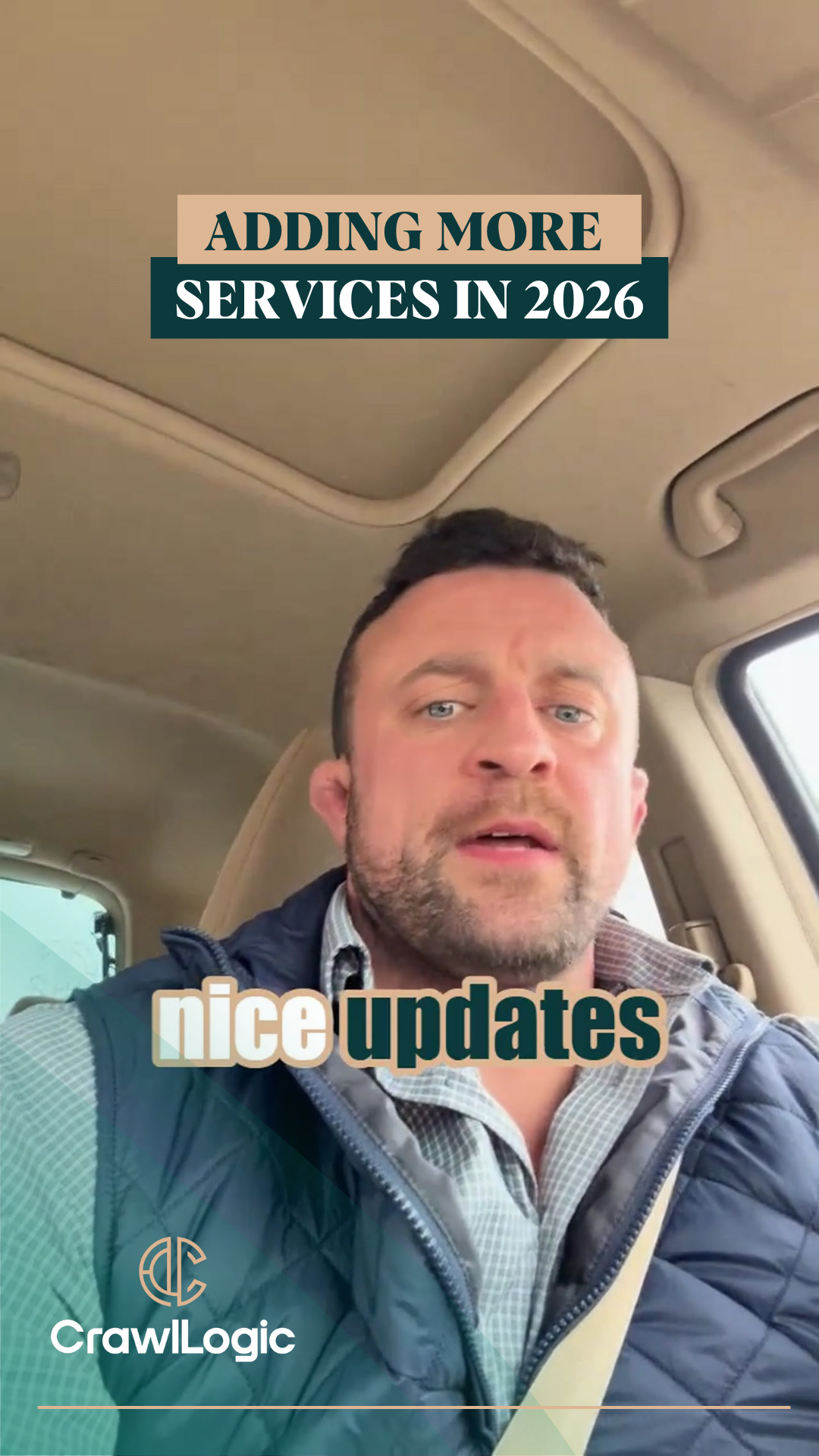 Man in car announces 