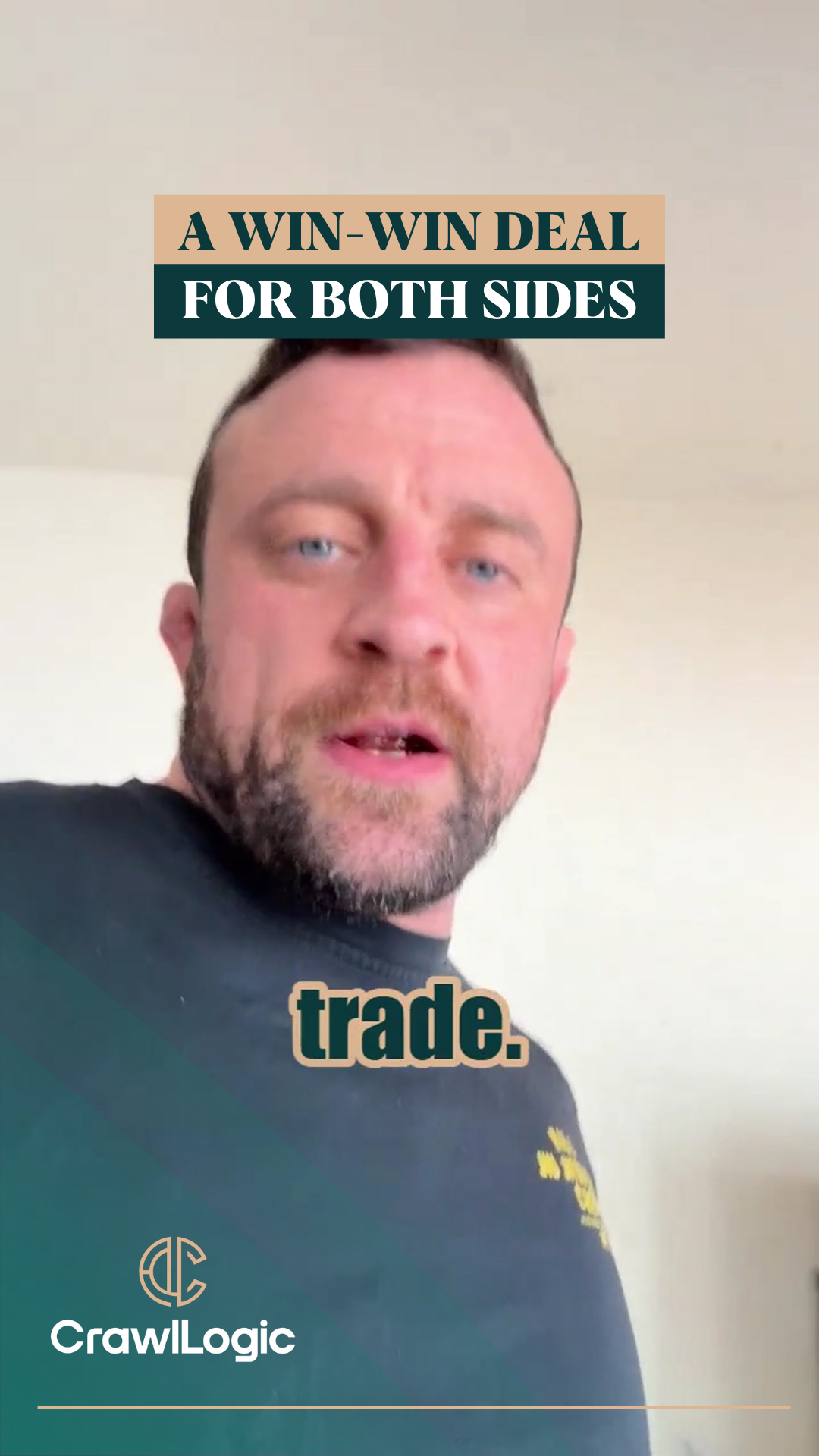 Man speaking, text reads 