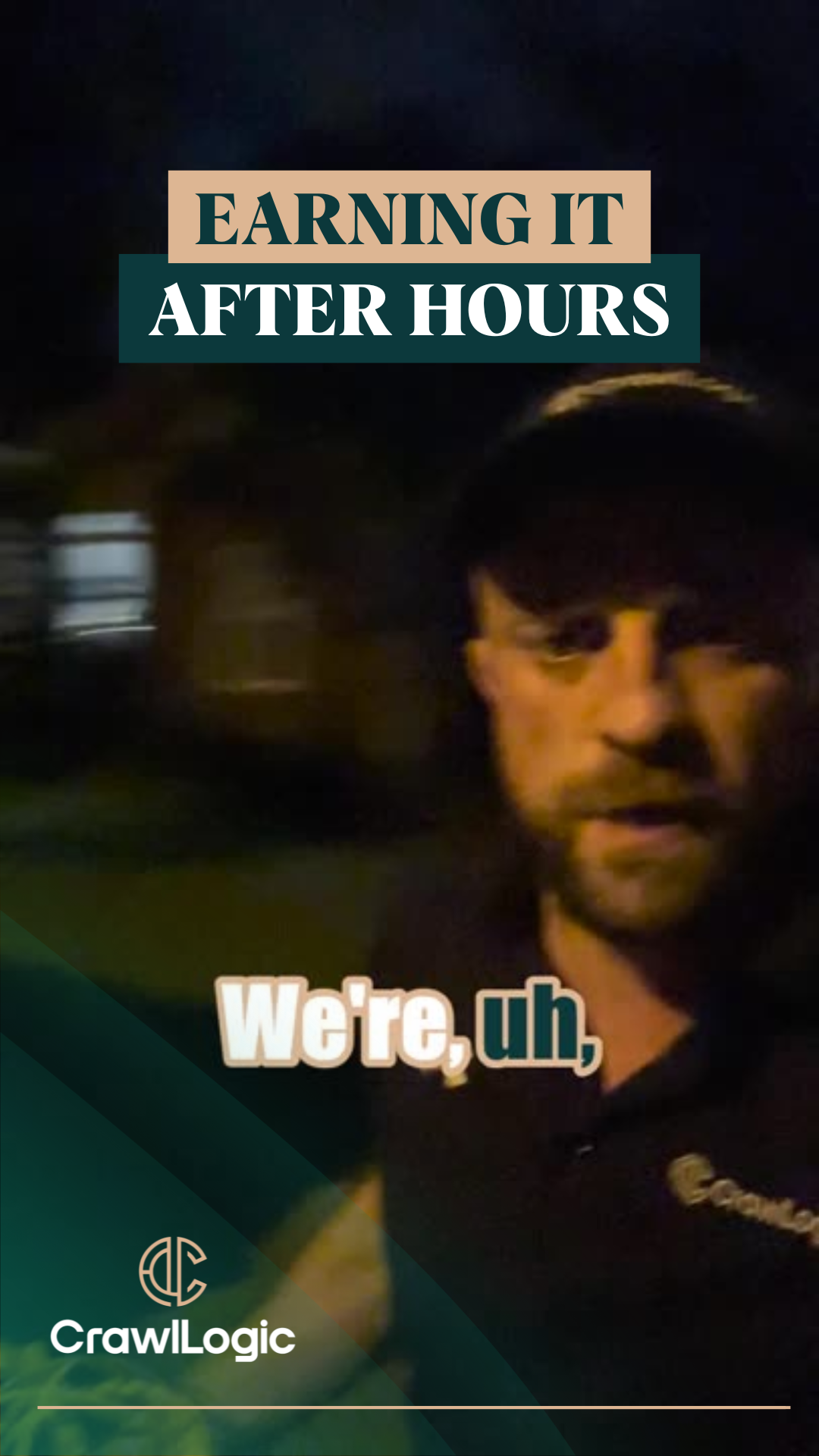 A man in a hat is talking about earning it after hours.