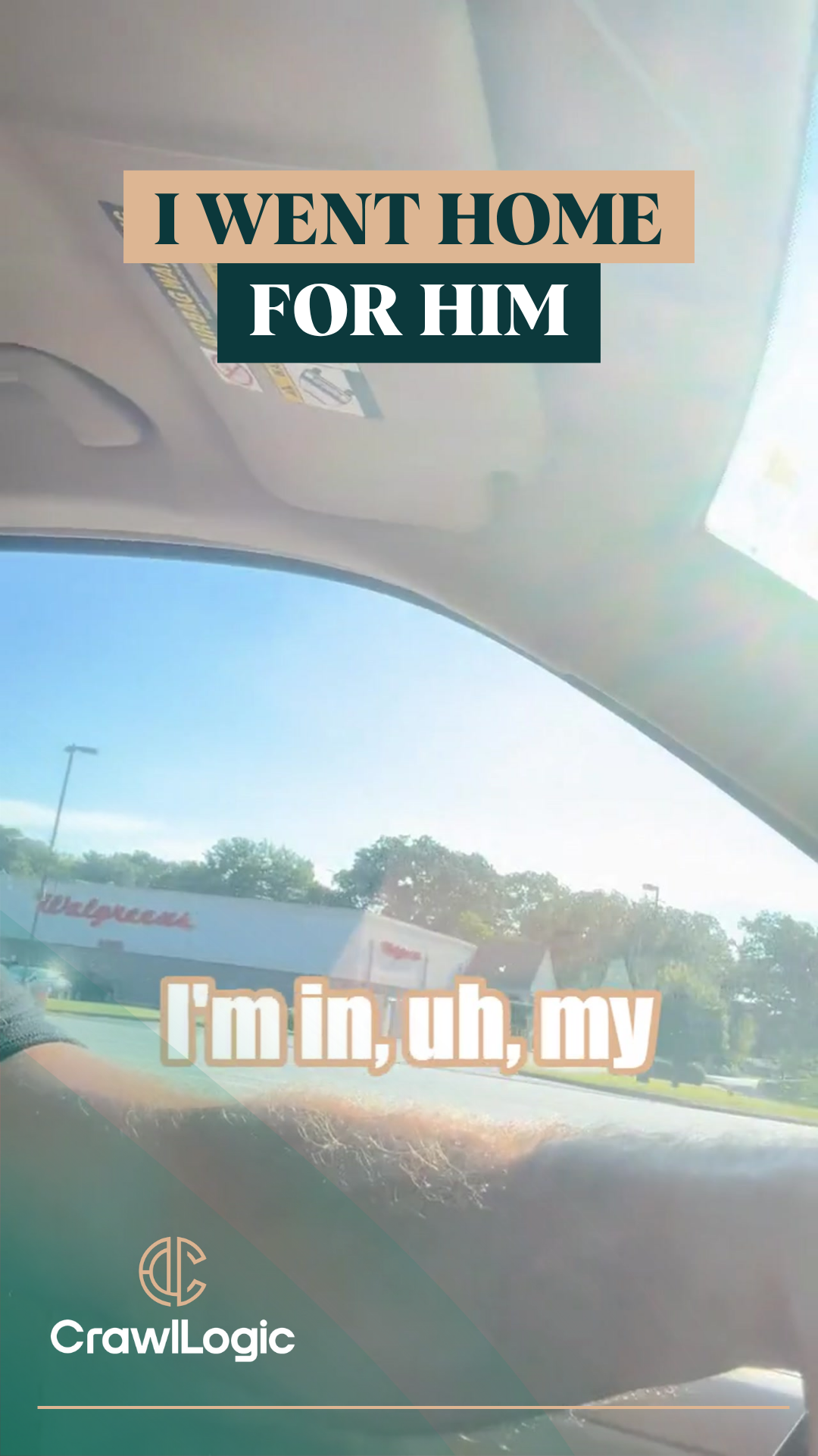 A person is driving a car and says i went home for him i 'm in uh my
