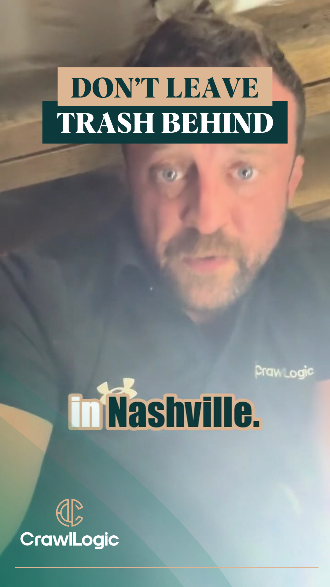 Man in Nashville urging people not to litter. Text: 