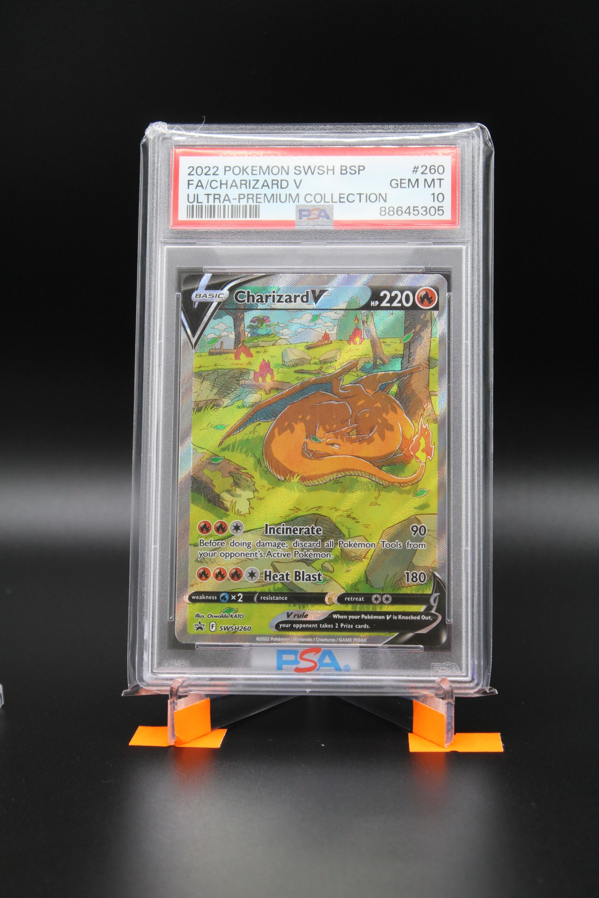 PME00031-Pokemon TCG Charizard V SWSH260 Full Art 2022 Black Star Promos PSA 10 GEM MINT