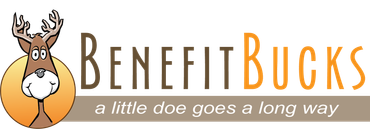 Benefit bucks a little doe goes a long way logo