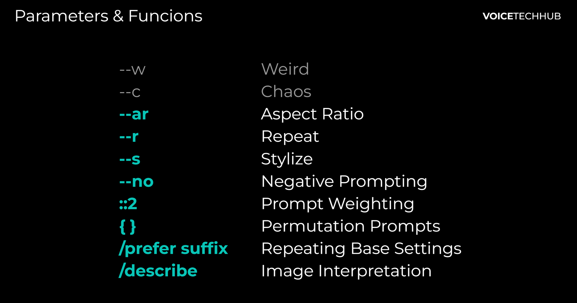Important techinical parameters for Midjourney prompt engineering Important techinical parameters for Midjourney prompt engineering