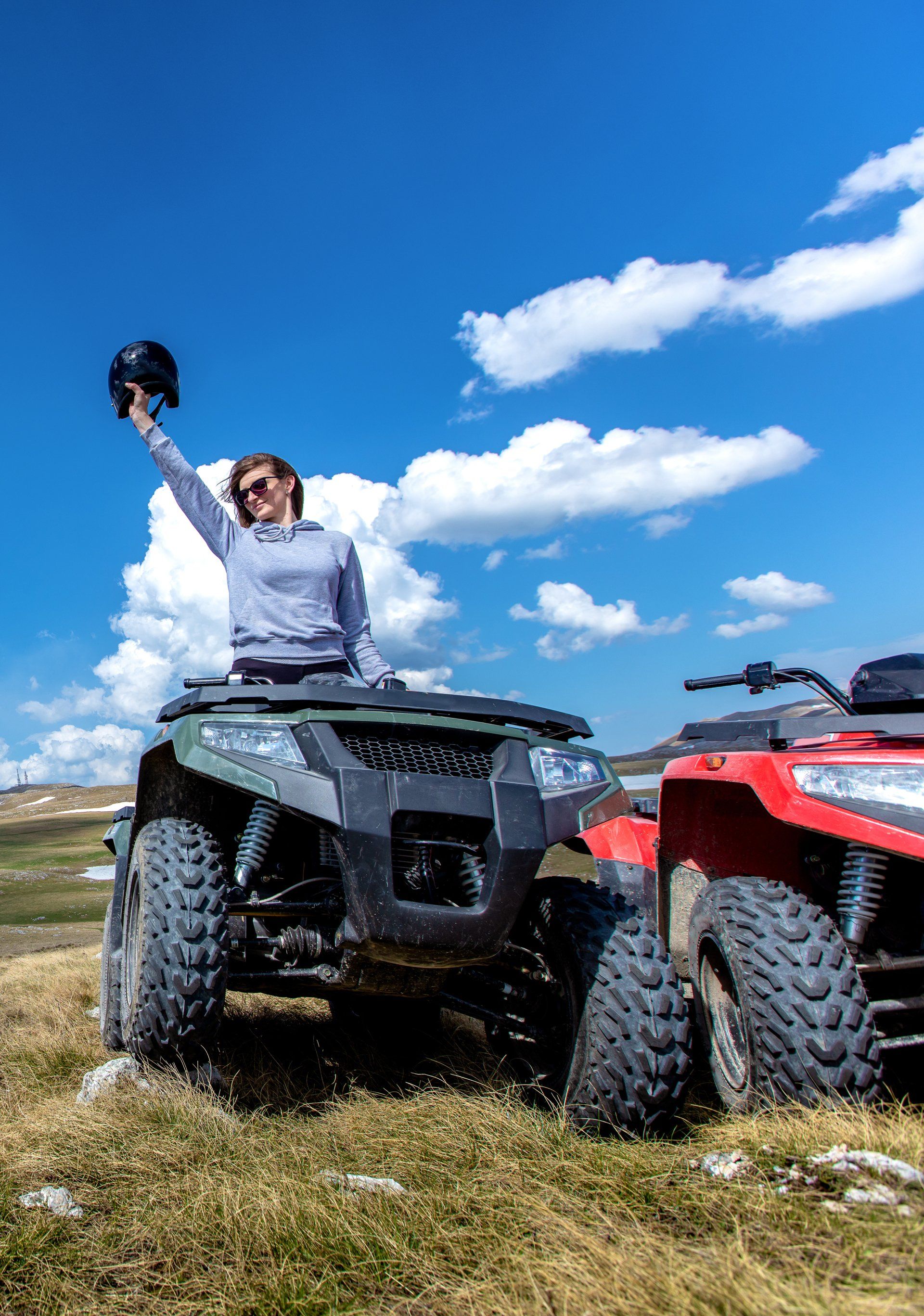 Woman on quad bike