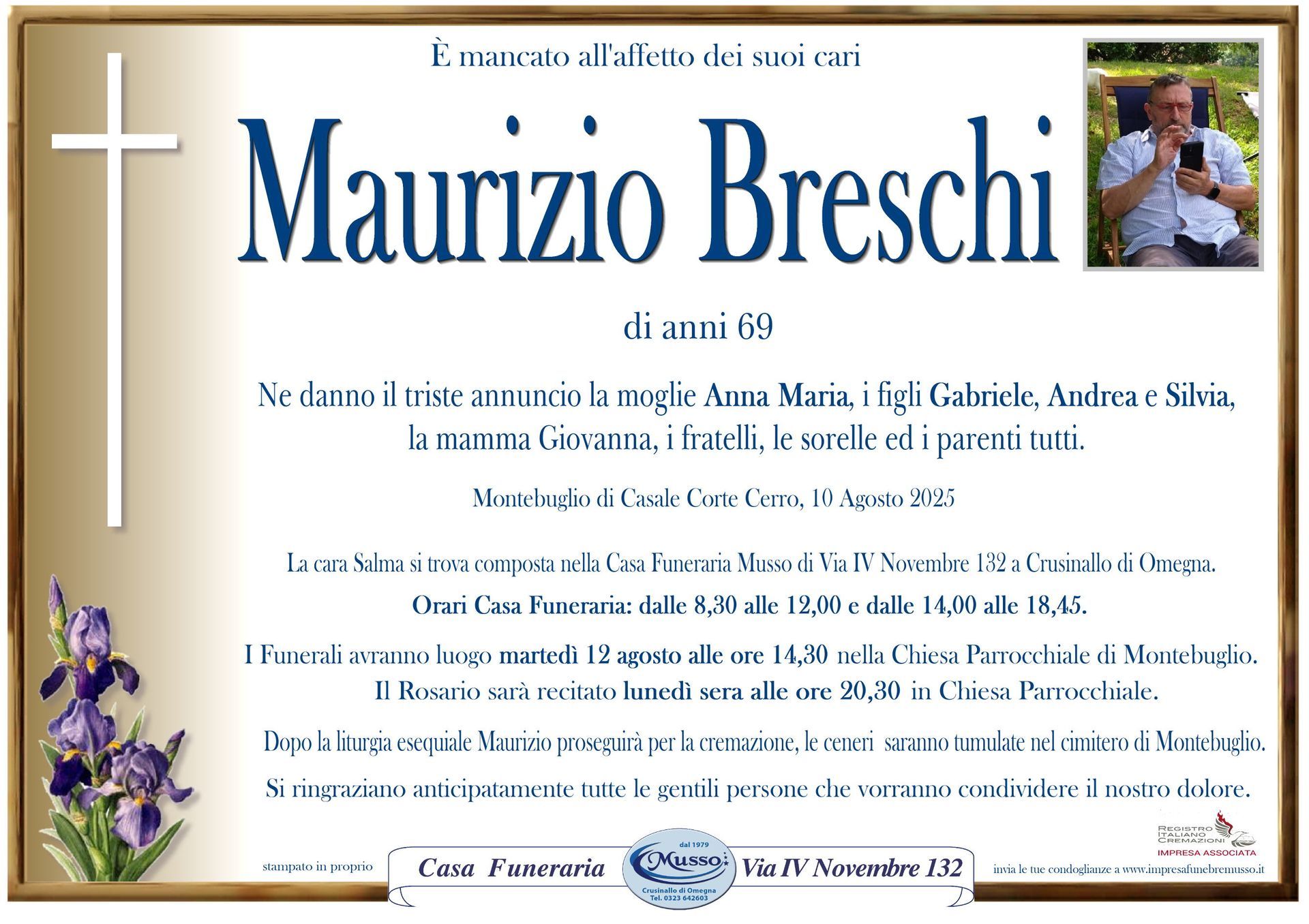 necrologio Breschi Maurizio