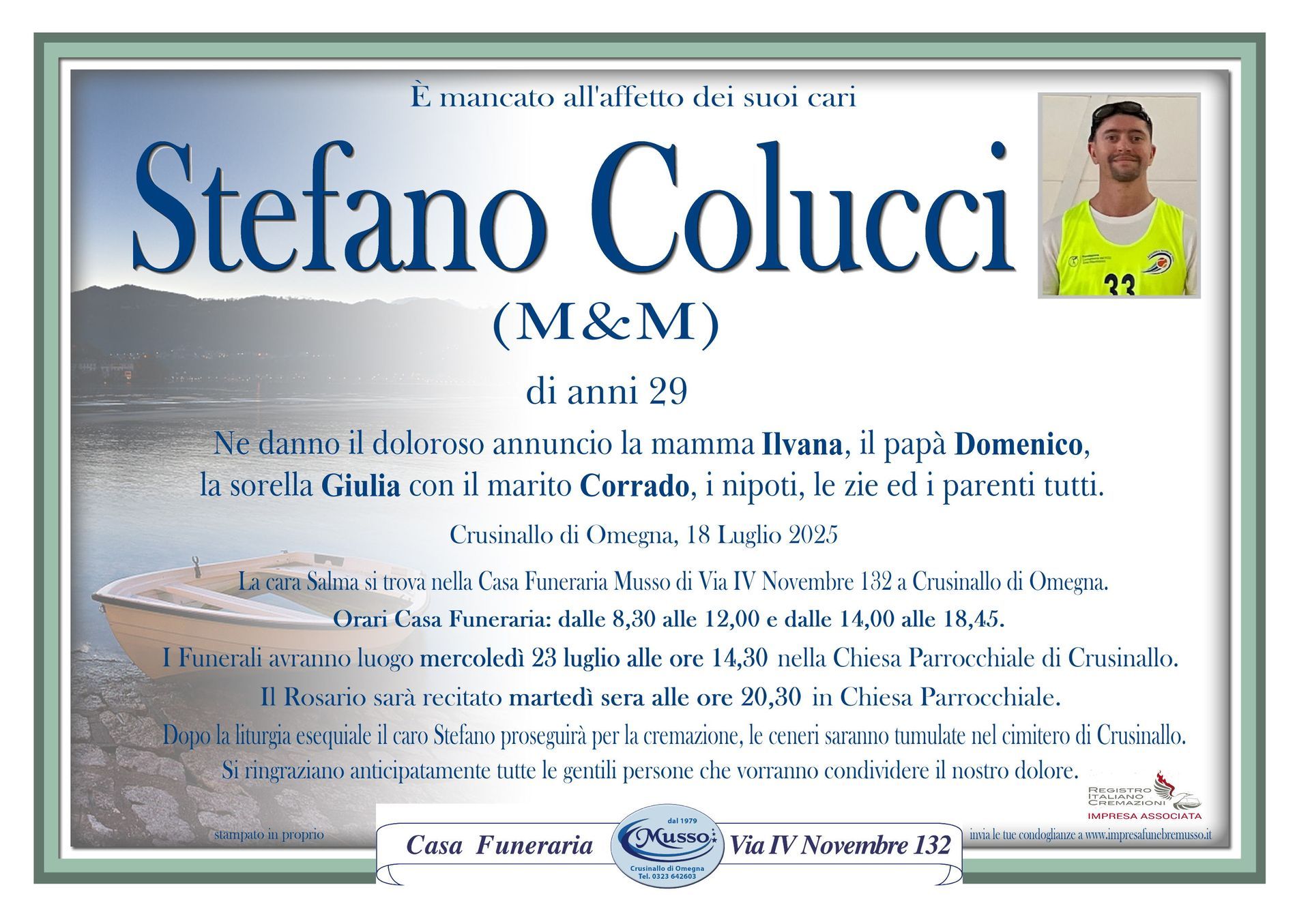 necrologio Stefano Colucci