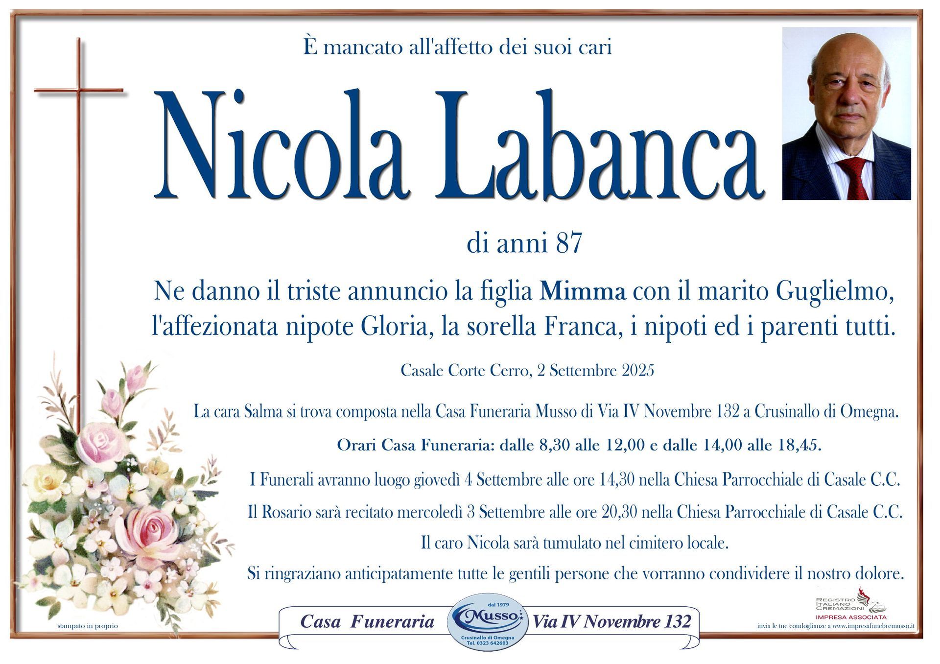 necrologio Nicola Labanca
