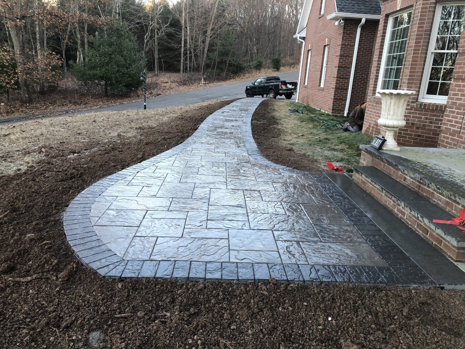 stone walkway in glastonbury ct