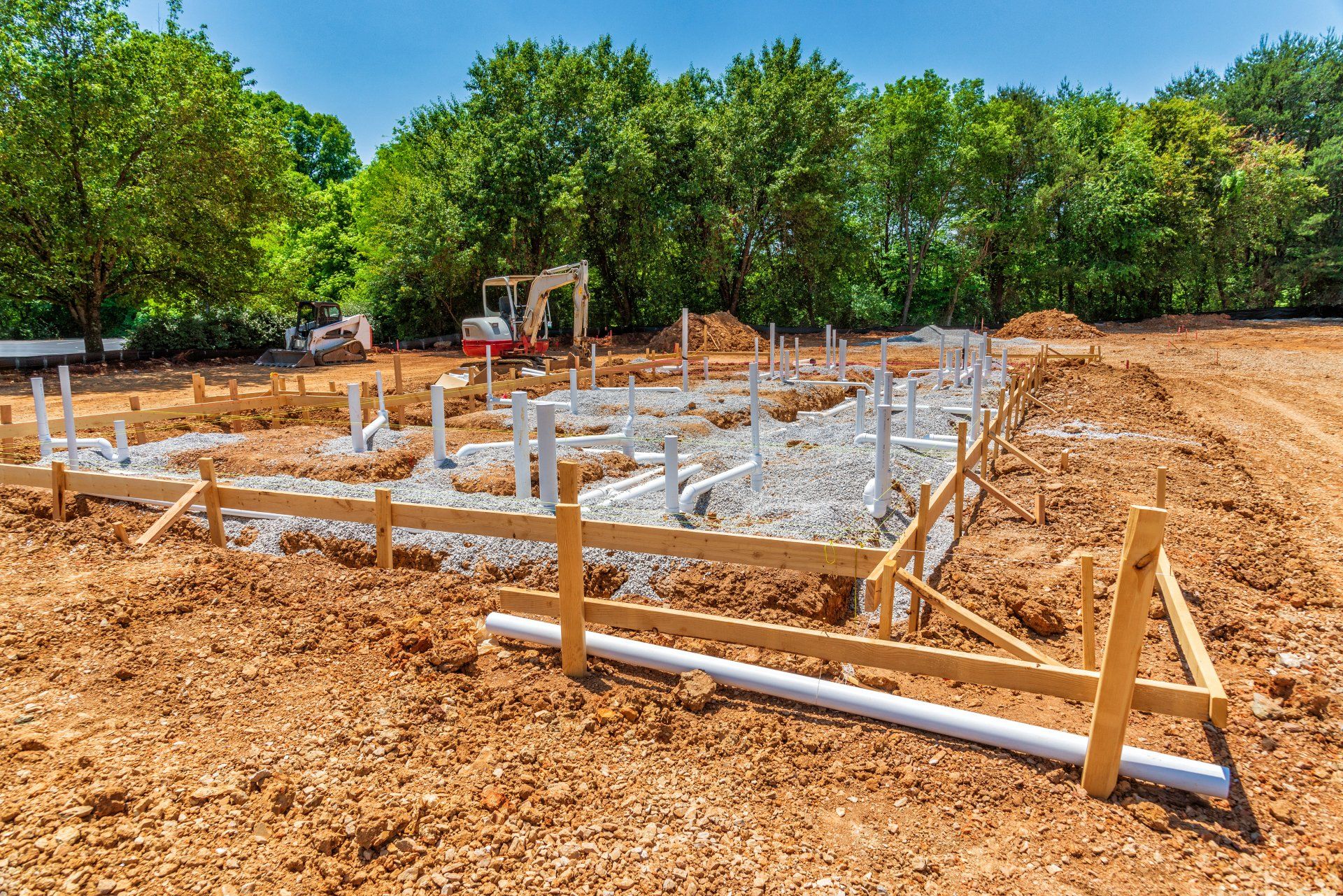 Plumbing work for a new fast food restaurant that is under construction.